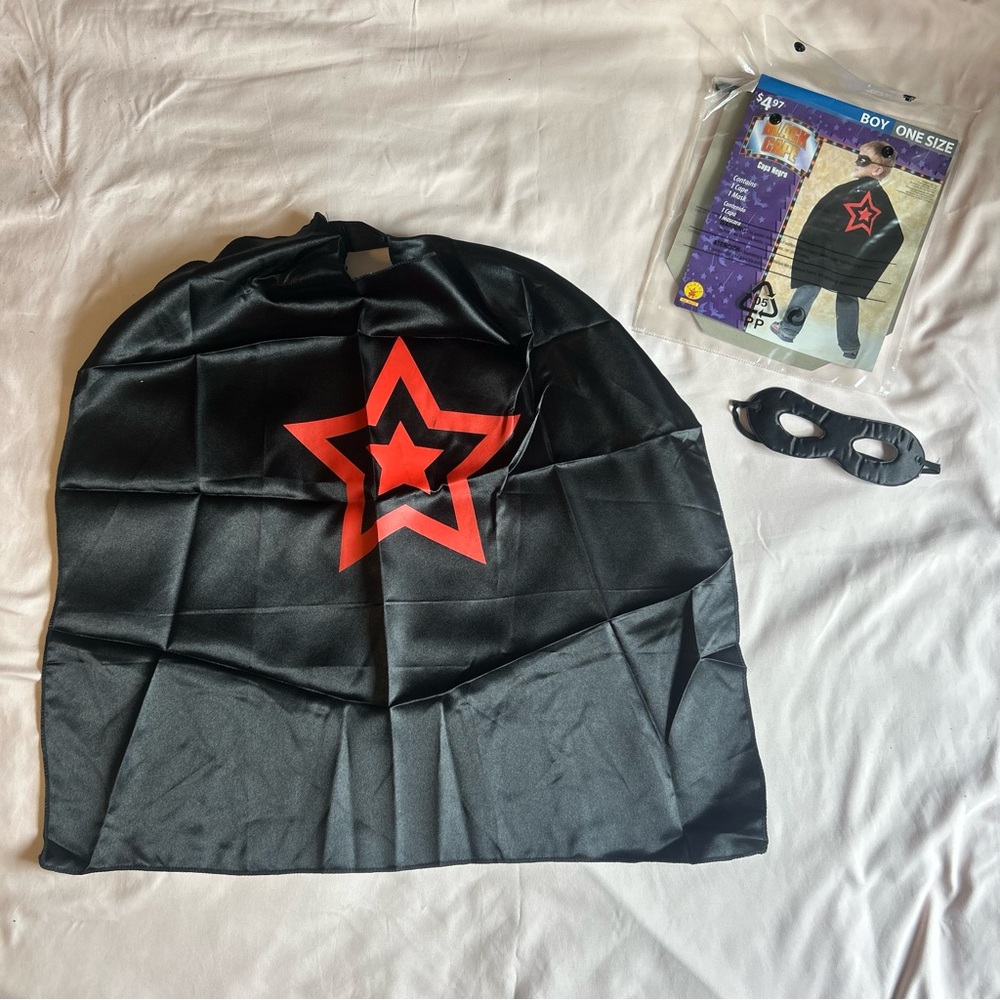 Boys Superhero Cape & Mask Set - One Size